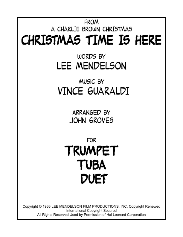 Christmas Time Is Here (arr. John Groves)