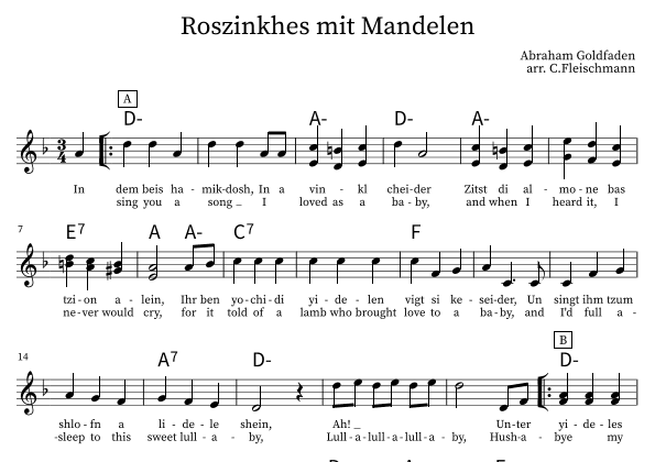 Rozinkhes Mit Mandelen (arr. Christoph Fleischmann)