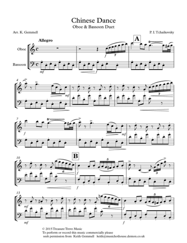 Chinese Dance (Nutcracker Suite): Oboe & bassoon Duet (arr. Keith Gemmell)