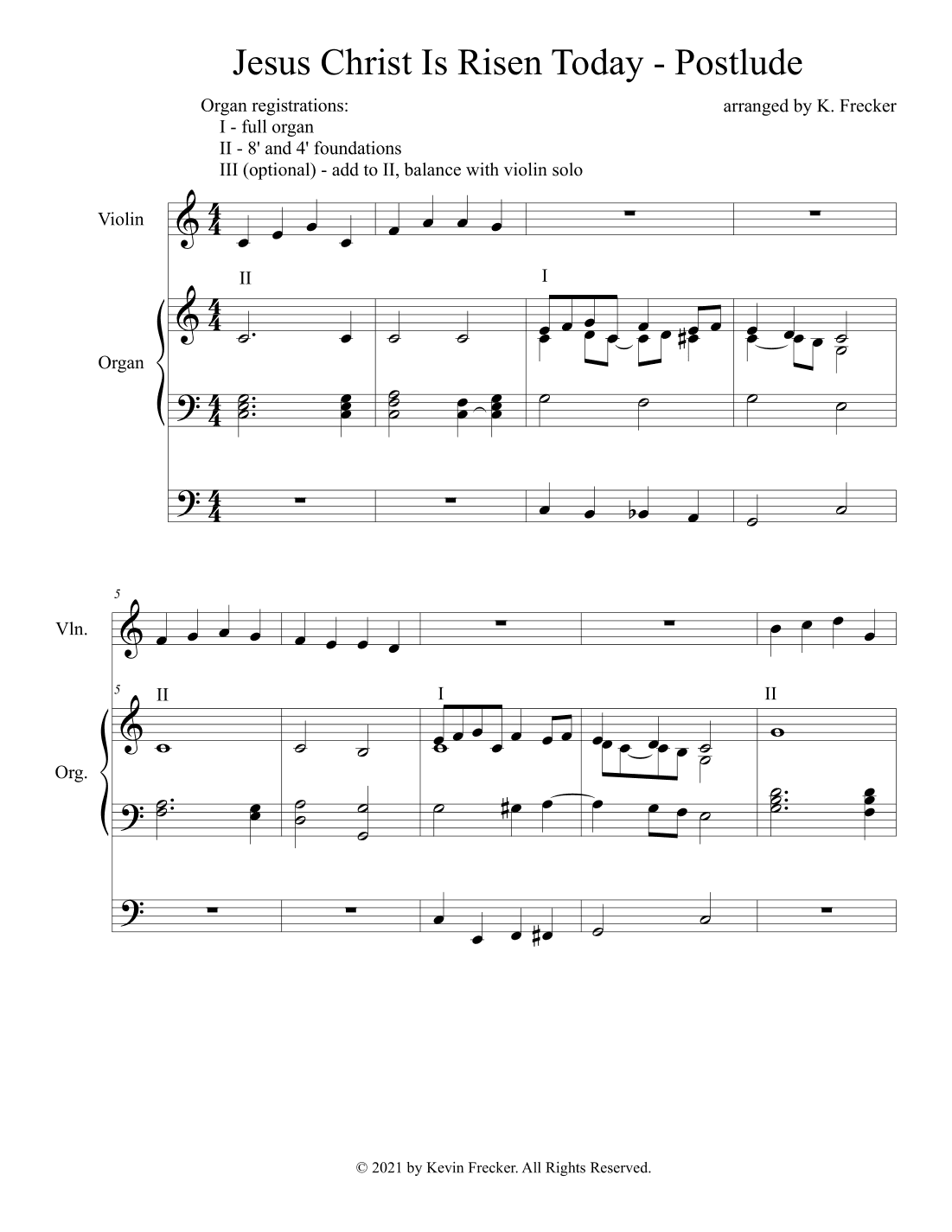 Jesus Christ Is Risen Today - Postlude (arr. Kevin Frecker)