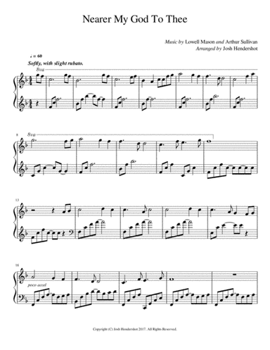 Nearer My God To Thee (Piano Arrangement) (arr. Joshua Hendershot)
