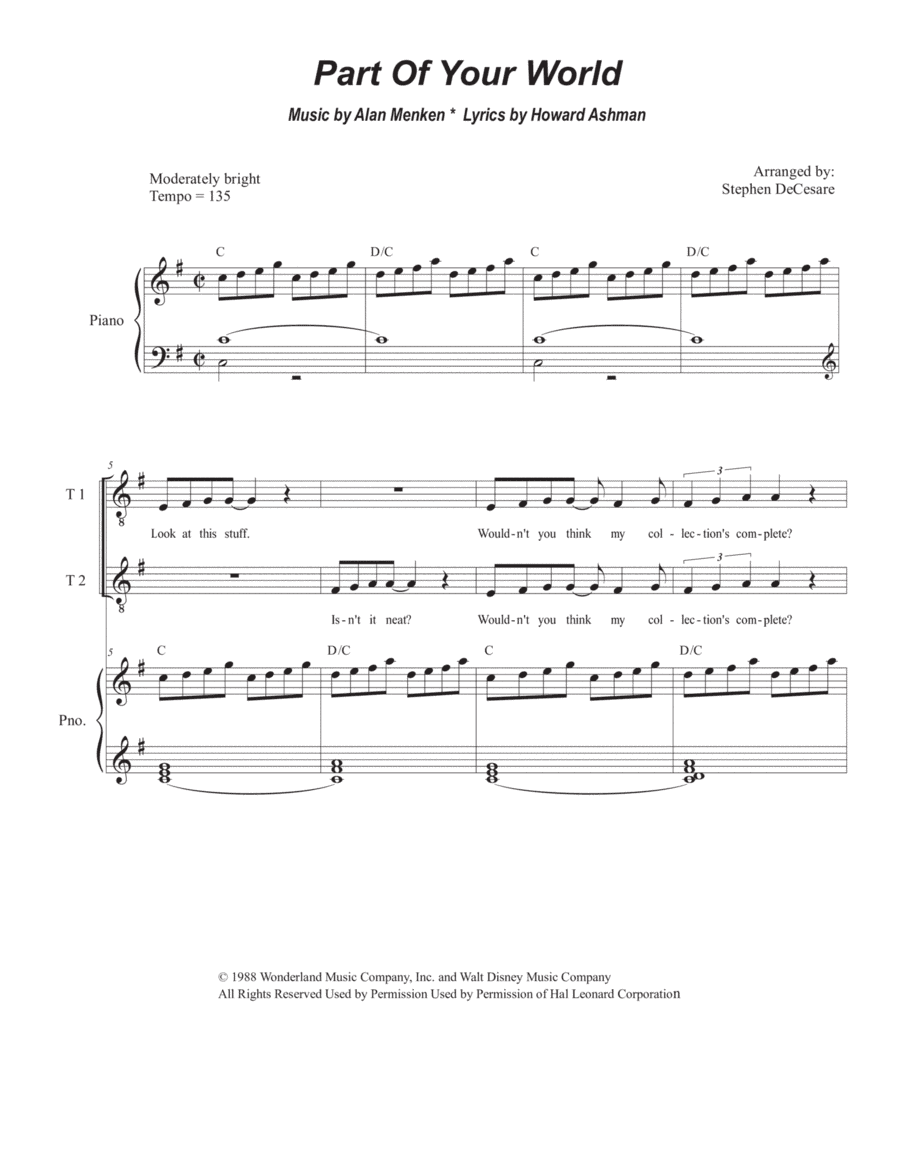 Part Of Your World (arr. Stephen DeCesare)