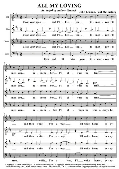 All My Loving (arr. Andrew Emmet)