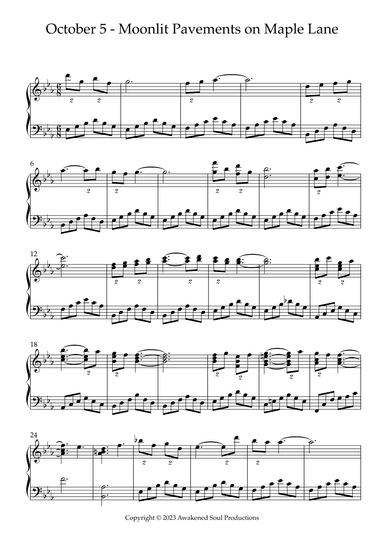 October 5 - Moonlit Pavements on Maple Lane