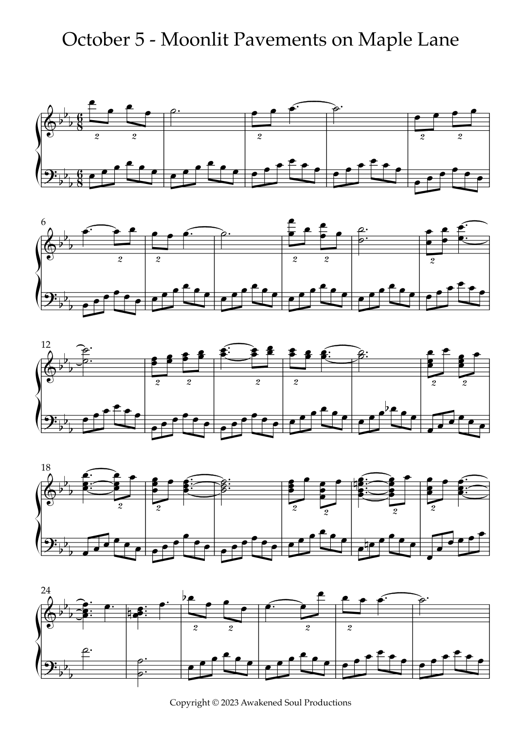 October 5 - Moonlit Pavements on Maple Lane