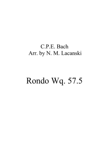 Rondo Wq. 57.5 (arr. Nick Lacanski)