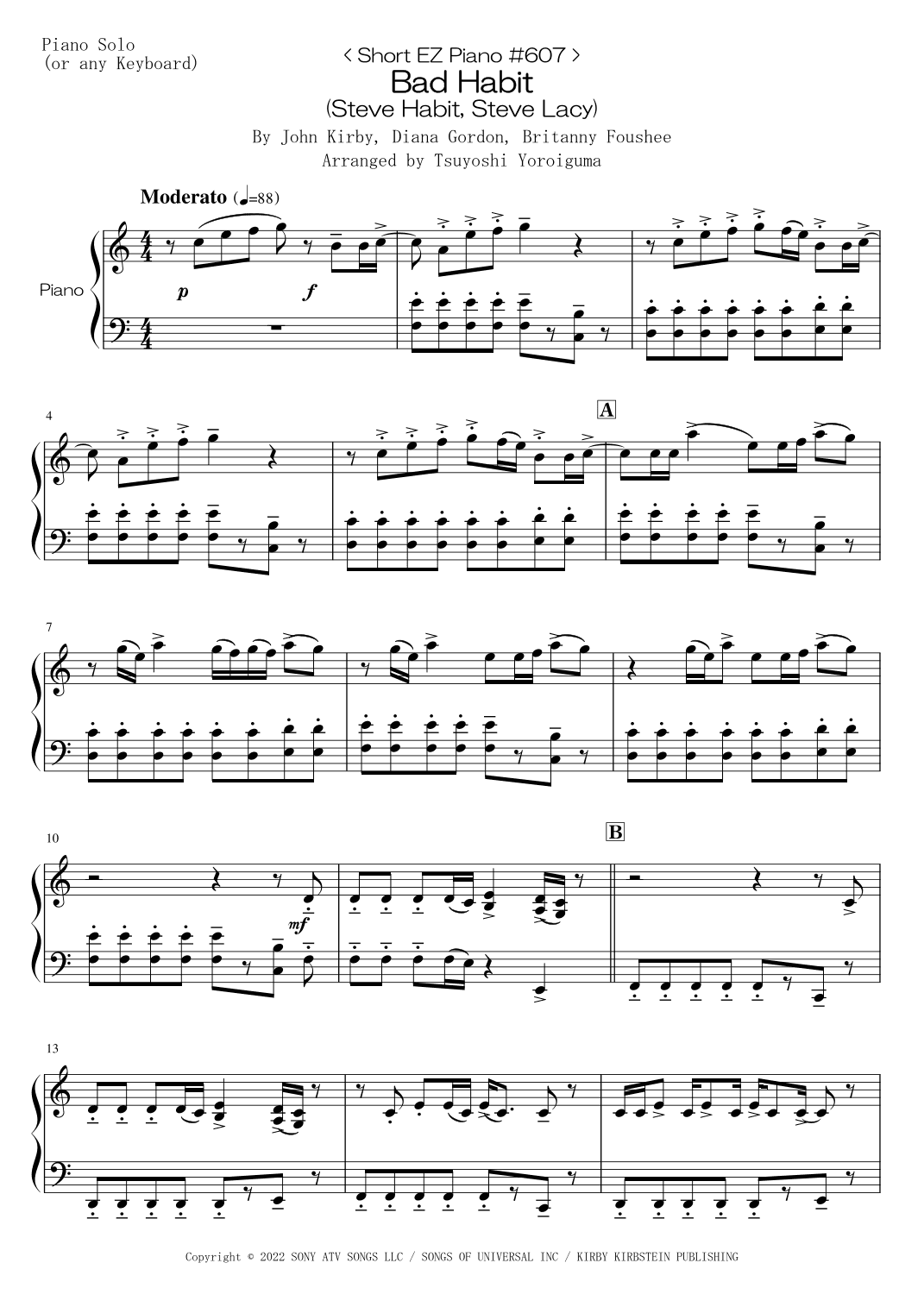 Bad Habit (arr. Tsuyoshi Yoroiguma)