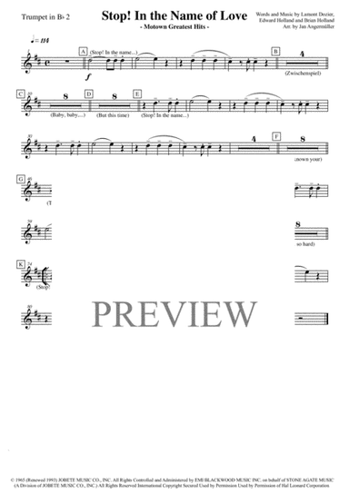 Stop! In The Name Of Love (arr. Jan Angermüller)