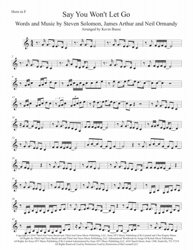 Say You Won't Let Go (arr. Kevin Busse)