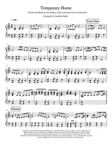 Temporary Home (arr. Jonathan Sadler)