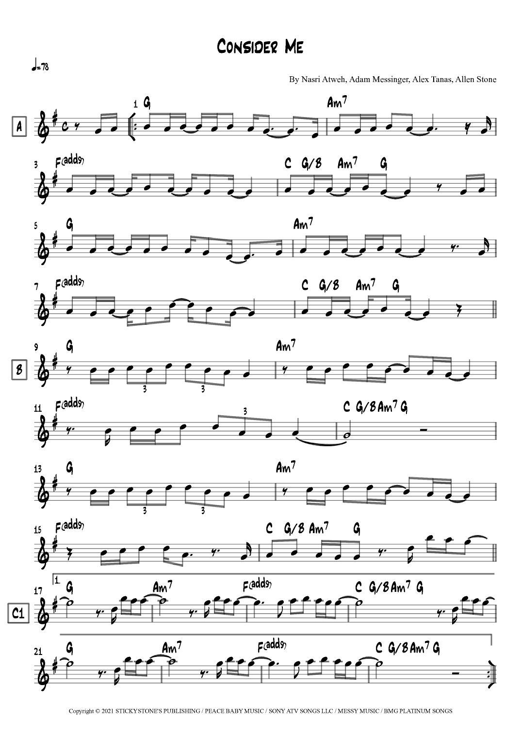 Consider Me (arr. Lef Germenlis)