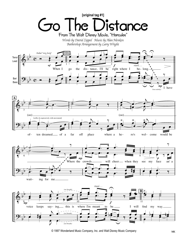 Go The Distance (arr. Larry Wright)