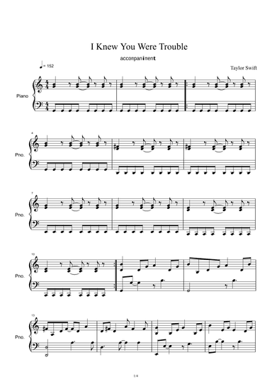 I Knew You Were Trouble (arr. Taylor Swift)
