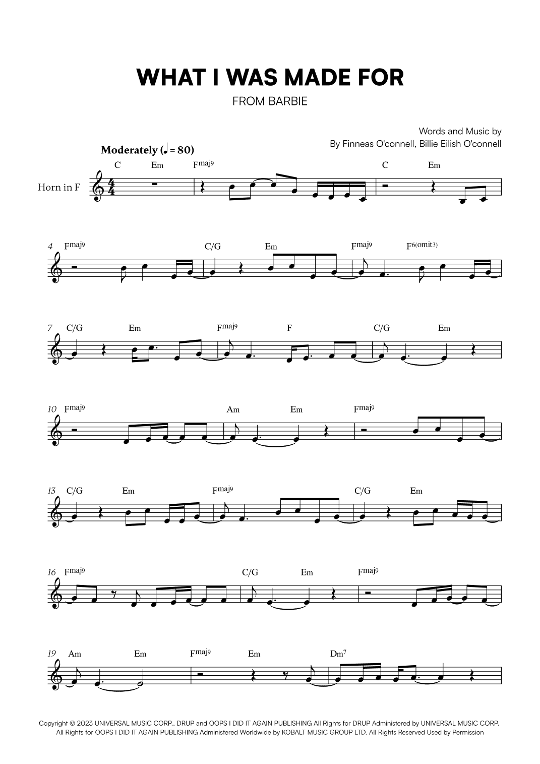 What Was I Made For? (arr. Cadenza Editions)