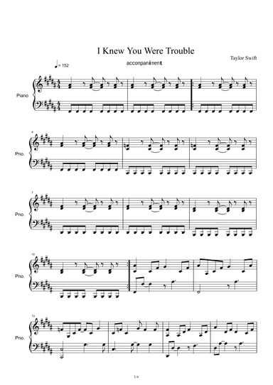 I Knew You Were Trouble (arr. Taylor Swift)