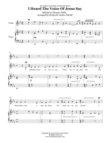 I Heard The Voice Of Jesus Say (arr. Evelyn Larter Music)