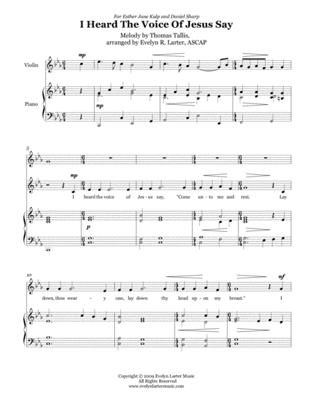 I Heard The Voice Of Jesus Say (arr. Evelyn Larter Music)