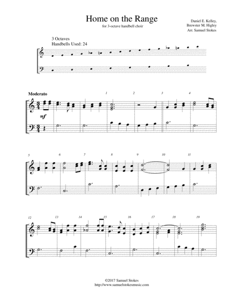 Home on the Range - for 3-octave handbell choir (arr. Samuel Stokes)