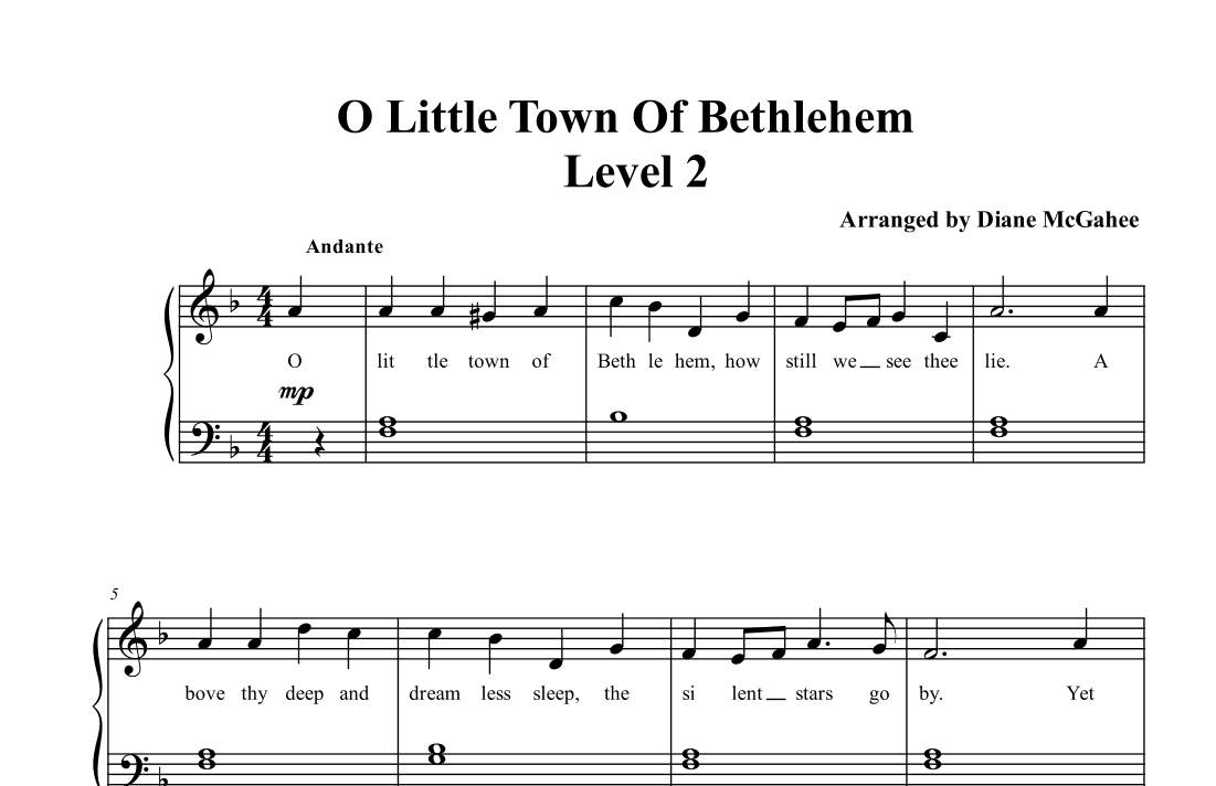 O Little Town Of Bethlehem (arr. Arranged by Diane M. McGahee)