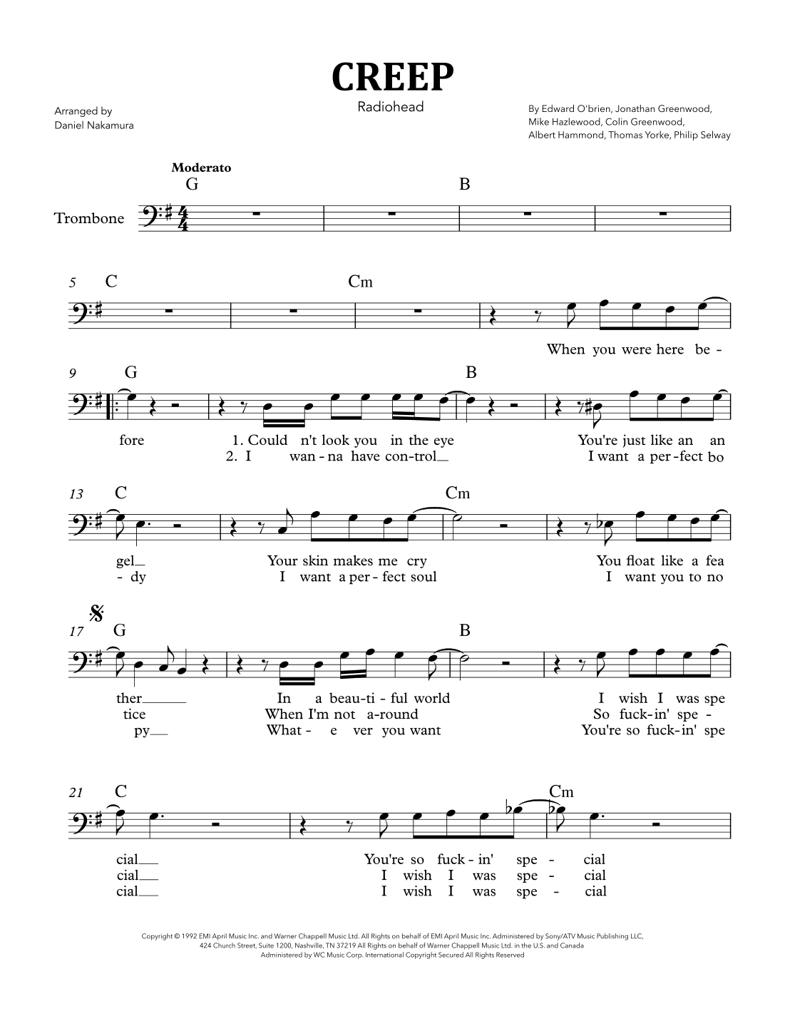 Creep (arr. Daniel Nakamura)