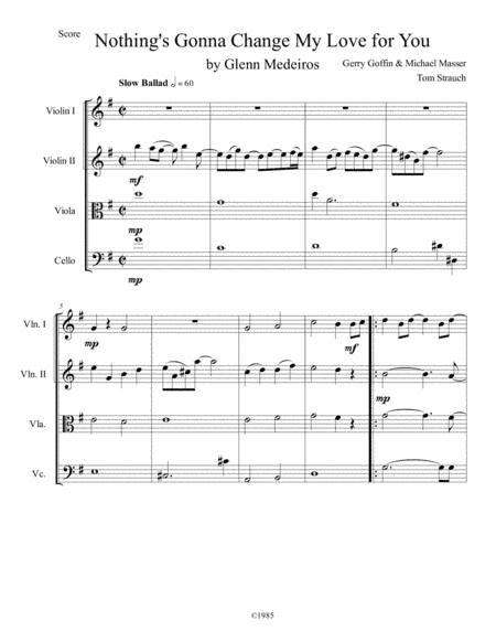 Nothing's Gonna Change My Love For You (arr. Thomas Strauch)
