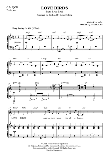 Love Birds  (C Major) Big Band - Score Only