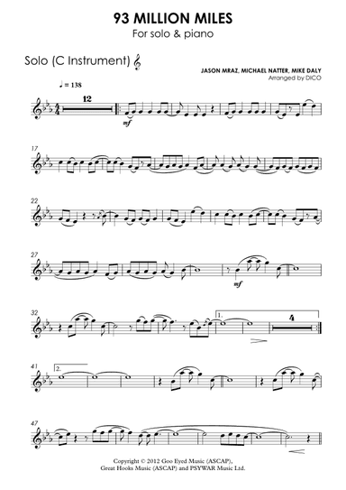 93 Million Miles (arr. Dico)