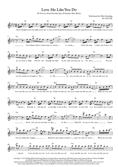 Love Me Like You Do (arr. Arr. Ed.CAL)