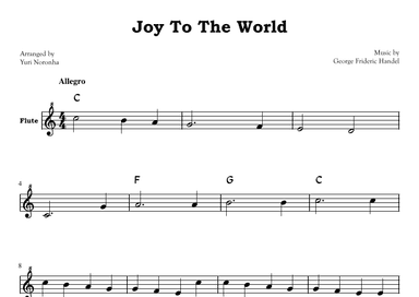 Joy To The World - For Flute (With Chords) (arr. Yuri Noronha)