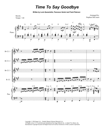 Time To Say Goodbye (arr. Stephen DeCesare)