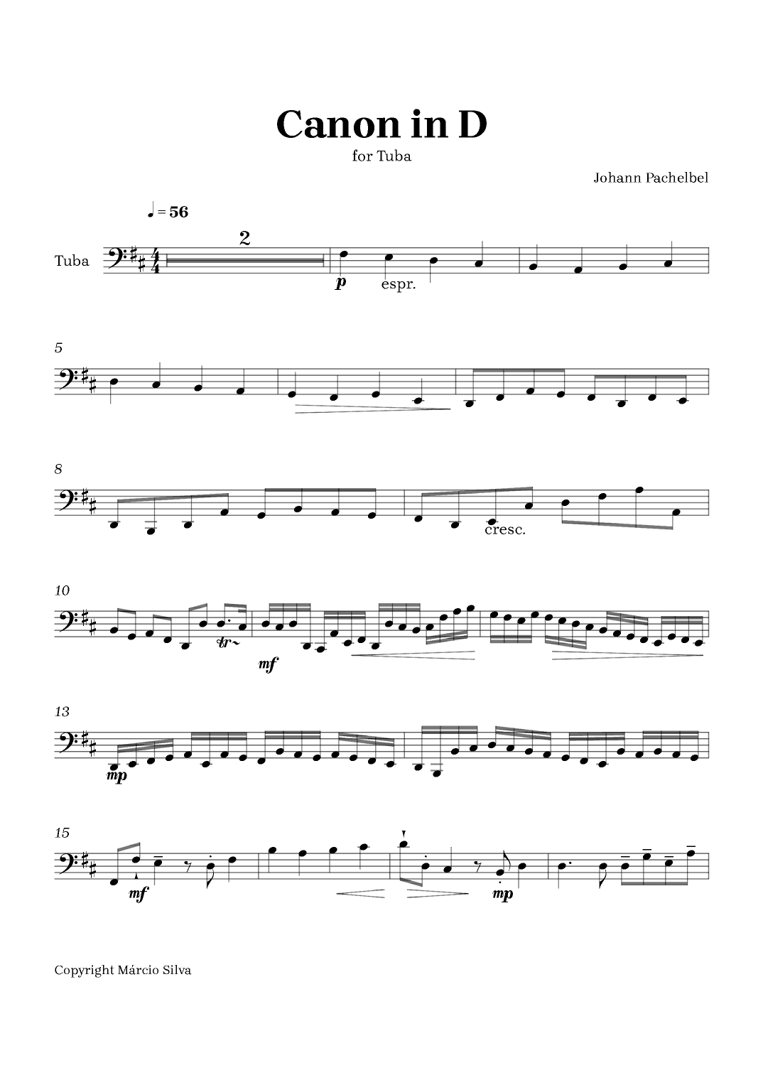 Canon in D (arr. Márcio Silva)