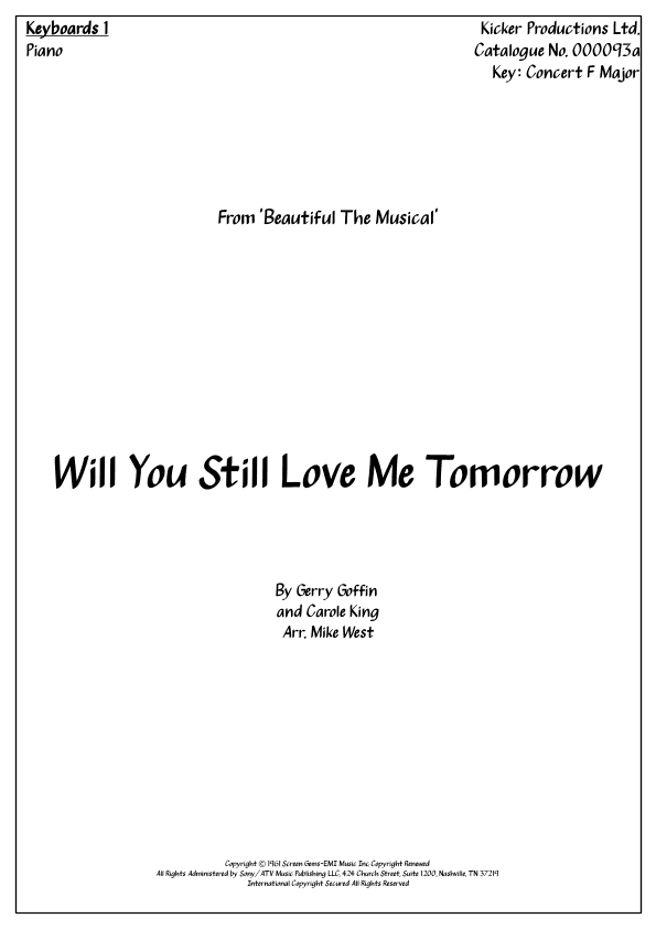 Will You Love Me Tomorrow (will You Still Love Me Tomorrow) (arr. Michael Storeton-West)