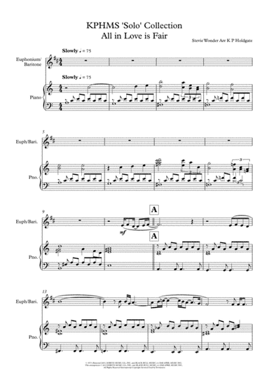 All In Love Is Fair (arr. Kevin P Holdgate)