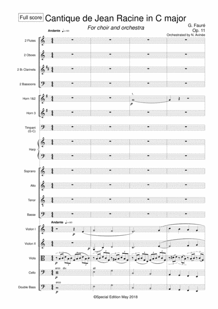 Faure - Cantique de Jean Racine in C major - Orchestra (arr. Nicolas AVINEE)