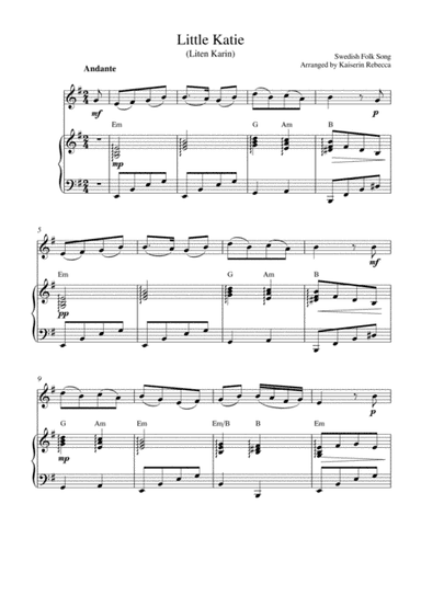 Little Katie  (Liten Karin) (arr. Kaiserin Rebecca)