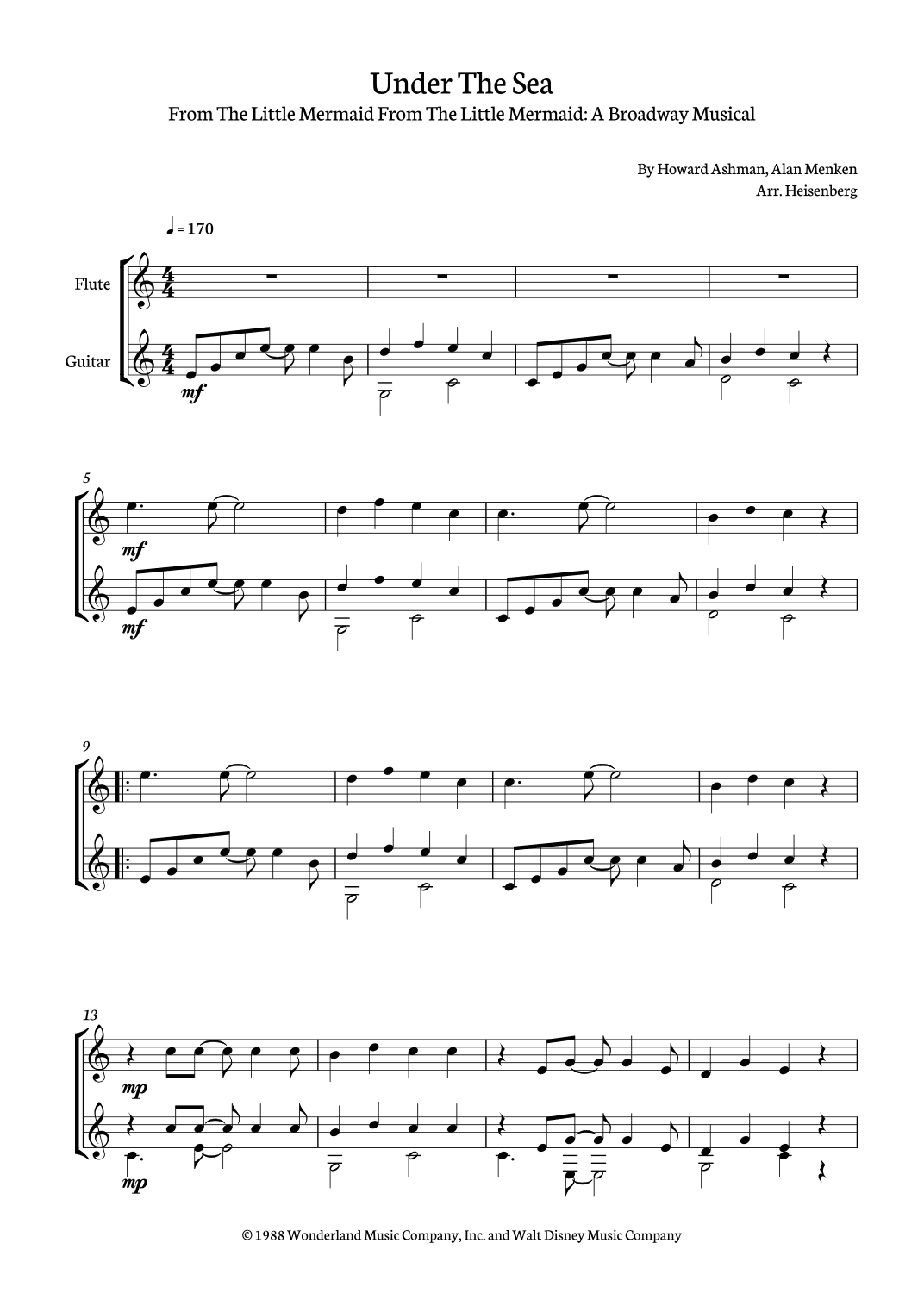 Under The Sea (arr. Heisenberg)