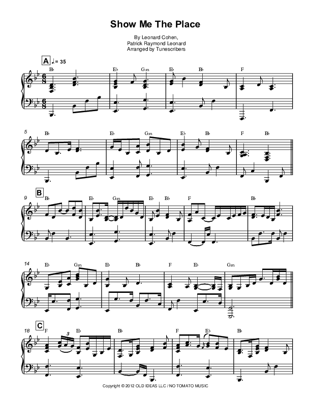 Show Me the Place (arr. Tunescribers)