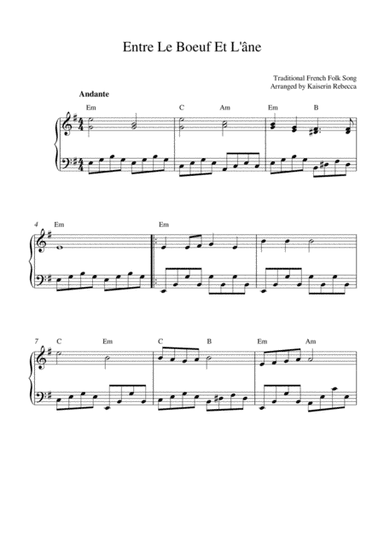 Entre Le Boeuf Et L'âne (arr. Kaiserin Rebecca)