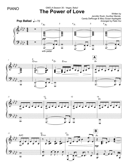 The Power Of Love (arr. Pakk Hui)