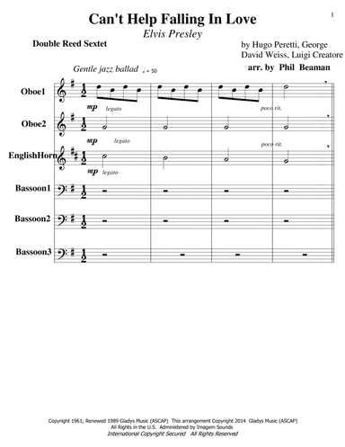 Can't Help Falling In Love (arr. Phil Beaman)
