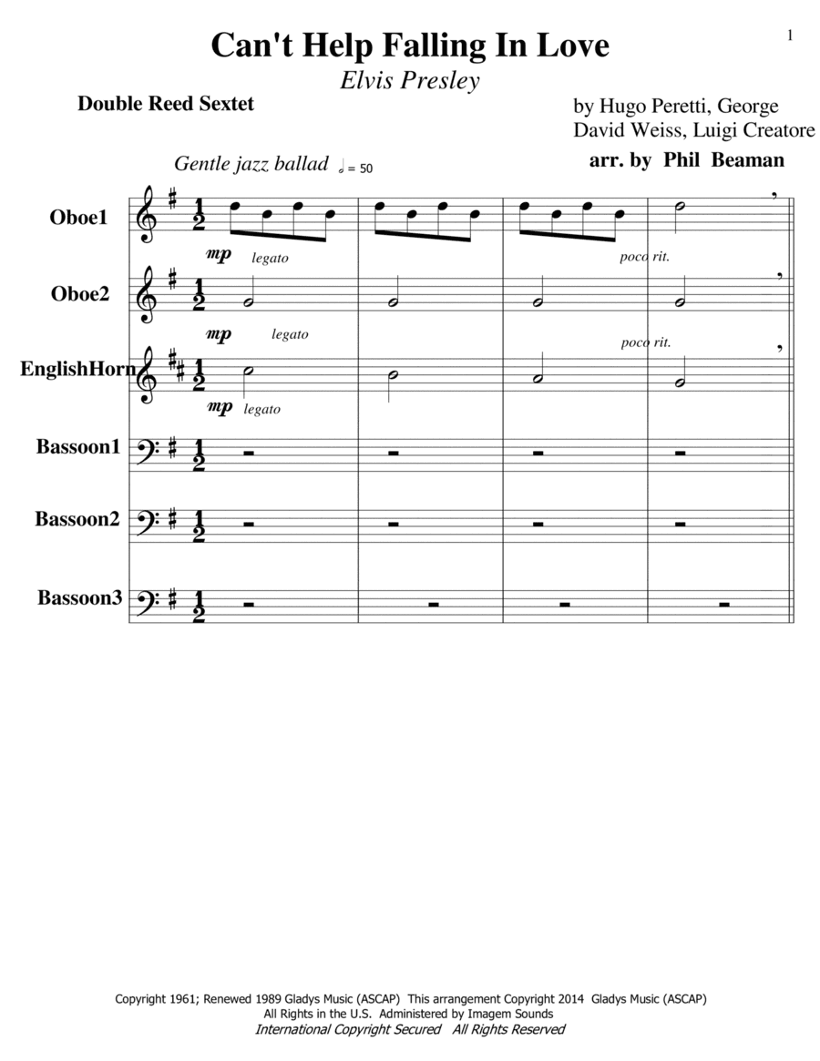 Can't Help Falling In Love (arr. Phil Beaman)