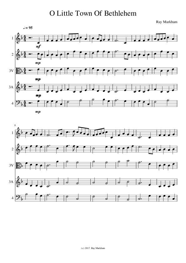O Little Town Of Bethlehem (arr. Ray Markham)