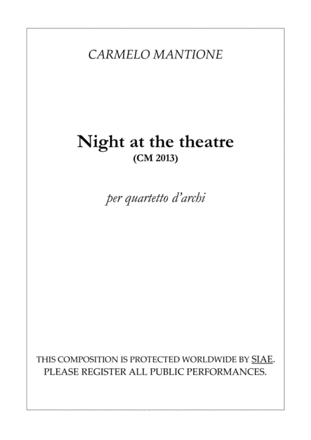 Night at the theatre CM2013 complete score and parts sheetmusic