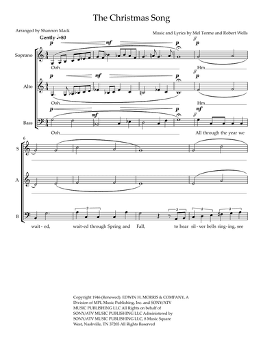 The Christmas Song (chestnuts Roasting On An Open Fire) (arr. Shannon Mack)