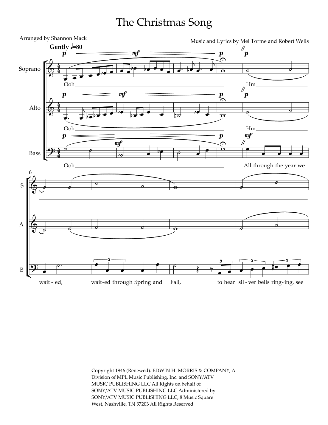 The Christmas Song (chestnuts Roasting On An Open Fire) (arr. Shannon Mack)