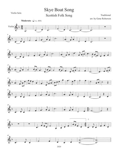 Skye Boat Song Violin Solo (arr. Gene Roberson)