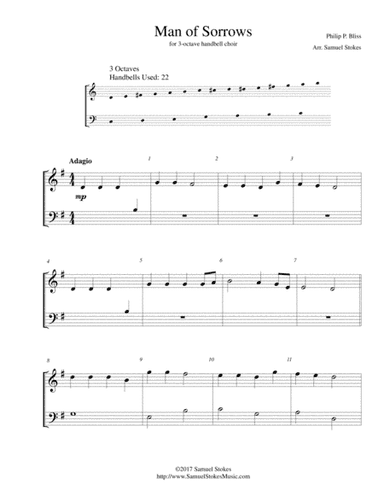 Man of Sorrows (Hallelujah, What a Savior) - for 3-octave handbell choir (arr. Samuel Stokes)