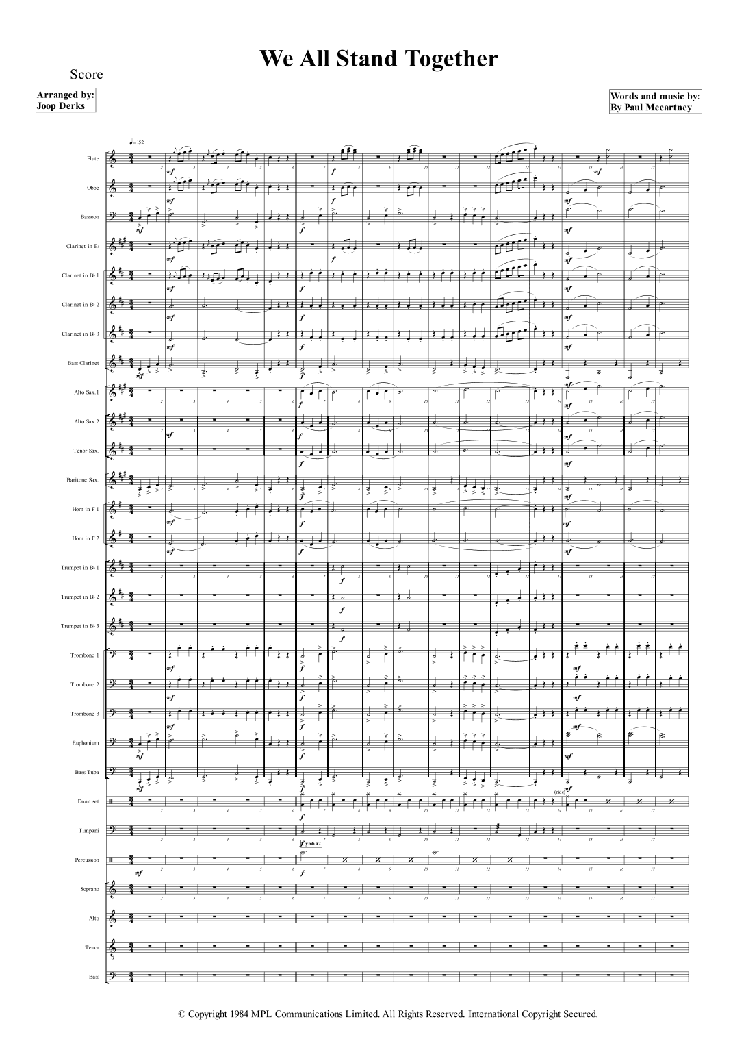 We All Stand Together (arr. Joop Derks)
