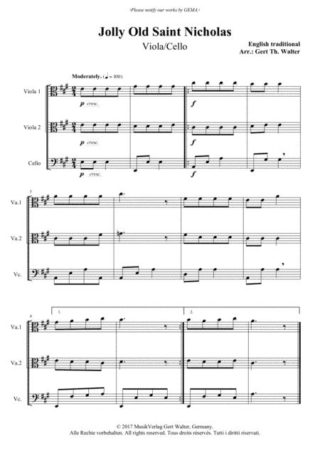 Jolly Old Saint Nicholas (arr. Gert Th. Walter)