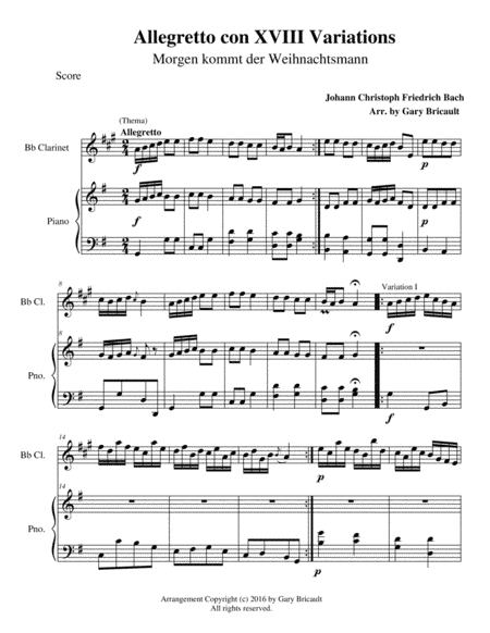 Allegretto con XVIII Variations on Twinkle, Twinkle (arr. Gary Bricault)